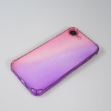 iPhone 16e Case Hülle - Gummi Bumper Rainbow mit extra Schutz für Ecken Antischock - rosa - Violett