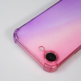 iPhone 16e Case Hülle - Gummi Bumper Rainbow mit extra Schutz für Ecken Antischock - rosa - Violett