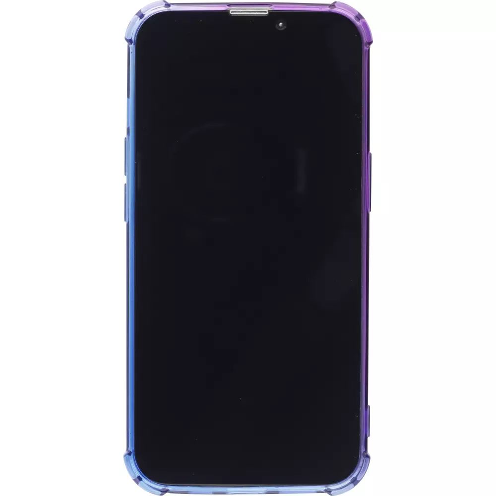 iPhone 16e Case Hülle - Gummi Bumper Rainbow mit extra Schutz für Ecken Antischock - violett blau