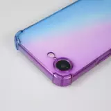 iPhone 16e Case Hülle - Gummi Bumper Rainbow mit extra Schutz für Ecken Antischock - violett blau