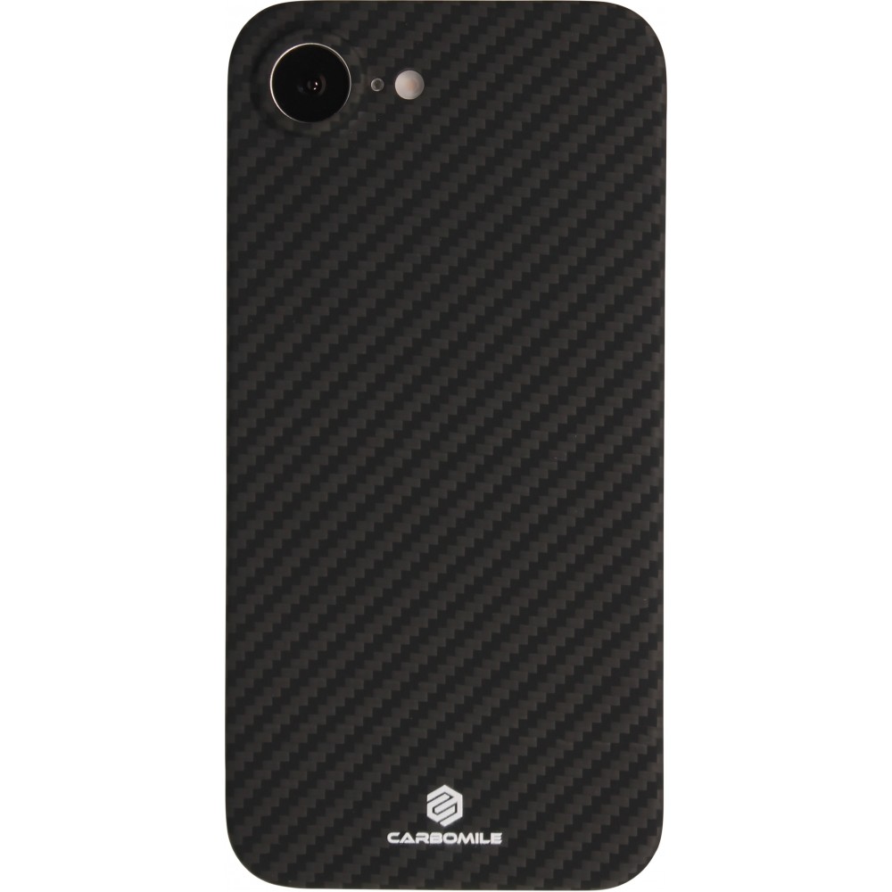 iPhone 16e Case Hülle - Carbomile Schutzcase aus echtem Aramid Carbonfaser - Schwarz