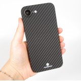 iPhone 16e Case Hülle - Carbomile Schutzcase aus echtem Aramid Carbonfaser - Schwarz
