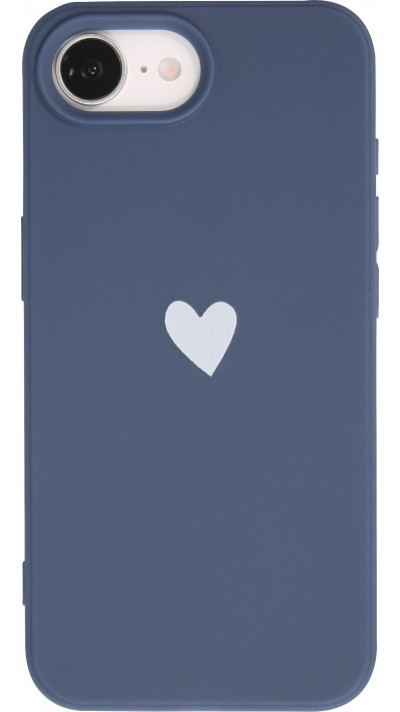 Hülle iPhone 16e - Gummi Herz blau