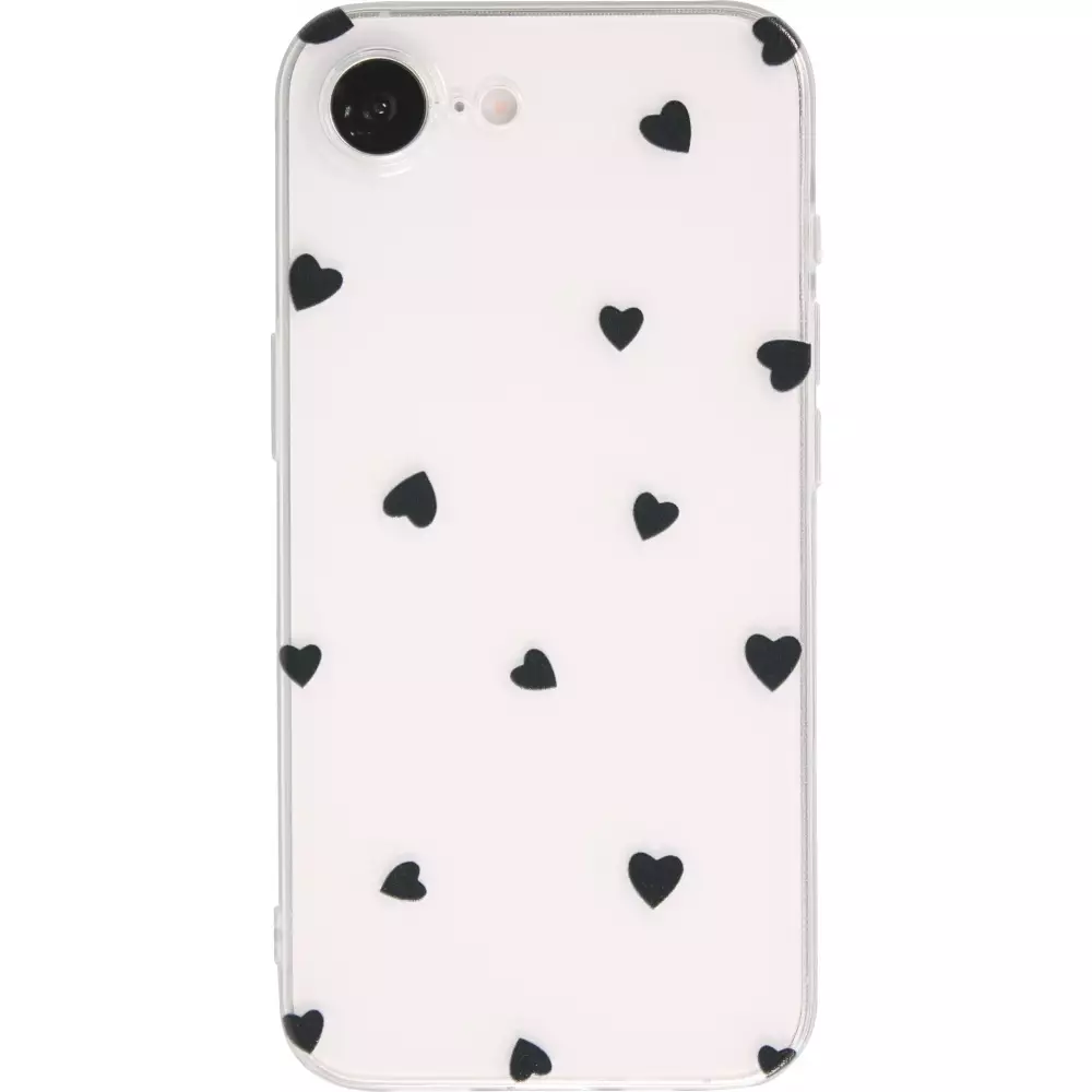iPhone 16e Case Hülle - Gummi kleines Herz - Schwarz