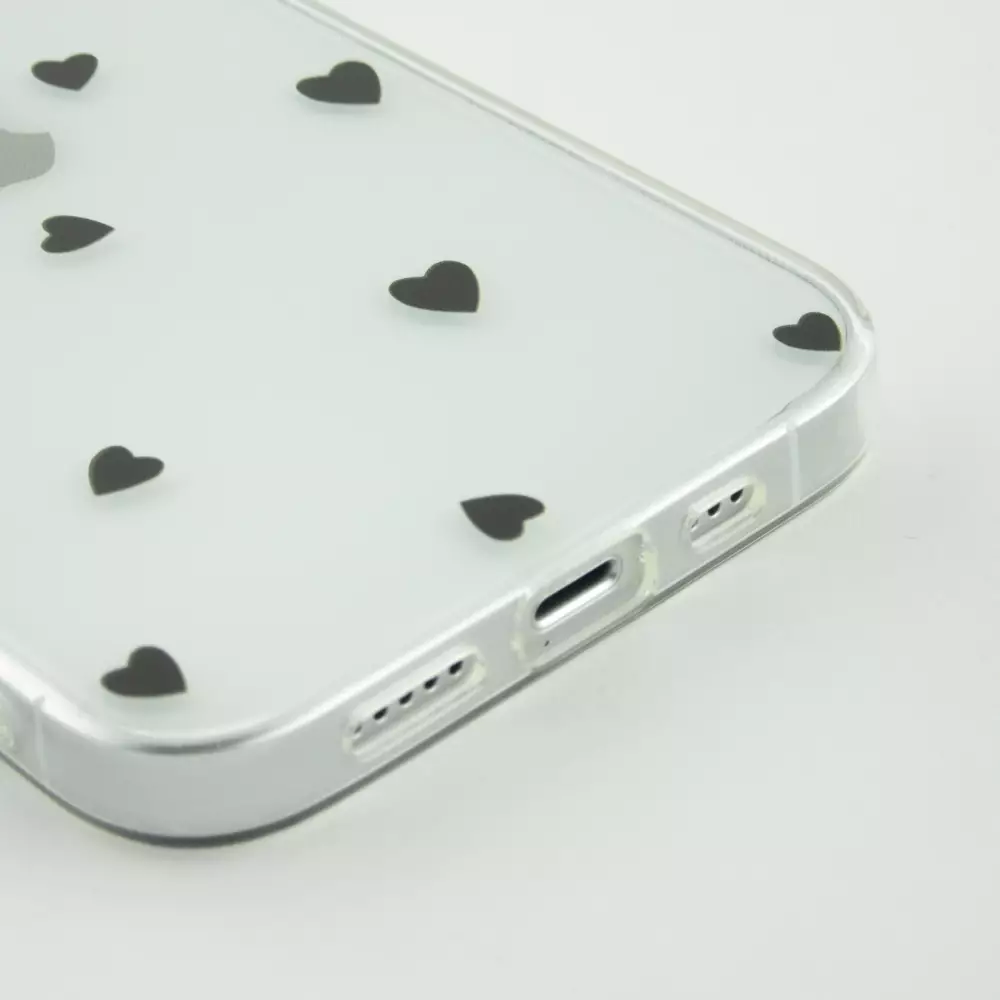 iPhone 16e Case Hülle - Gummi kleines Herz - Schwarz