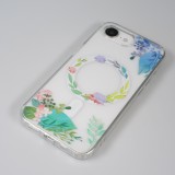 iPhone 16e Case Hülle - Gummi Silikon steif mit MagSafe Frühlings Blumen - Transparent
