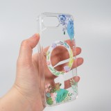 iPhone 16e Case Hülle - Gummi Silikon steif mit MagSafe Frühlings Blumen - Transparent