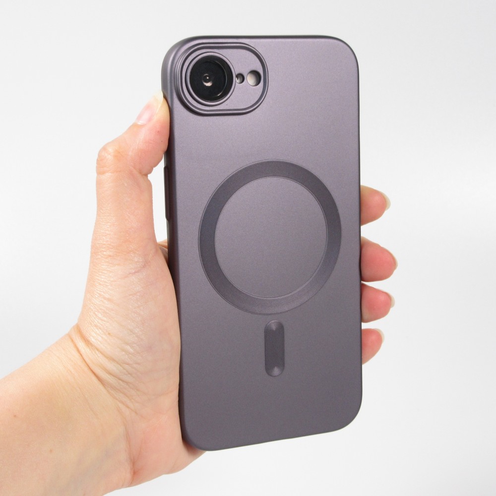 iPhone 16e Case H&uuml;lle - Gummi weich mit Kameraschutzglas MagSafe - Dunkelgrau