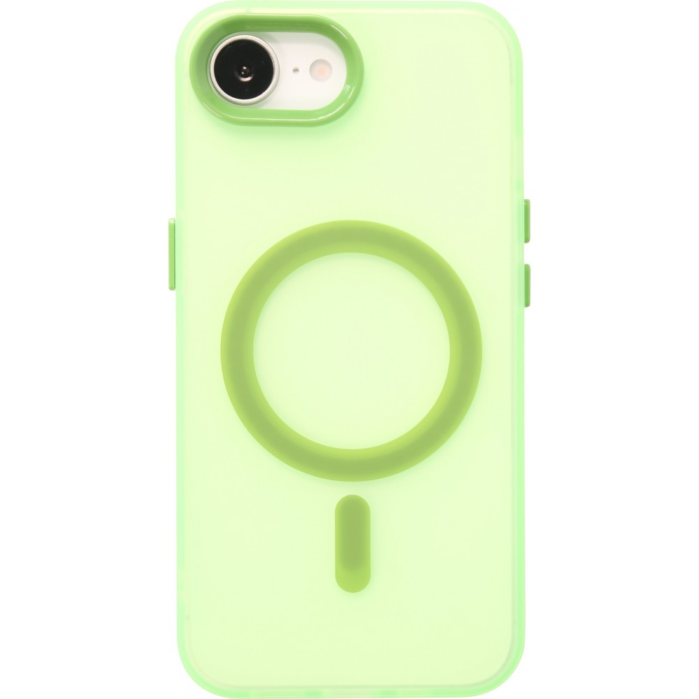 Coque iPhone 16e - Jelly Color semi-transparent avec MagSafe - Vert