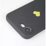 iPhone 16e Case Hülle - Silikon Mat Herz gold - Schwarz