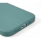 iPhone 16e Case Hülle - Silikon Mat Herz gold - Dunkelgrün