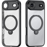iPhone 17 Air Case Hülle - Dux Ducis Aimo Mag Serie mit Halterung und Magnetring - Schwarz