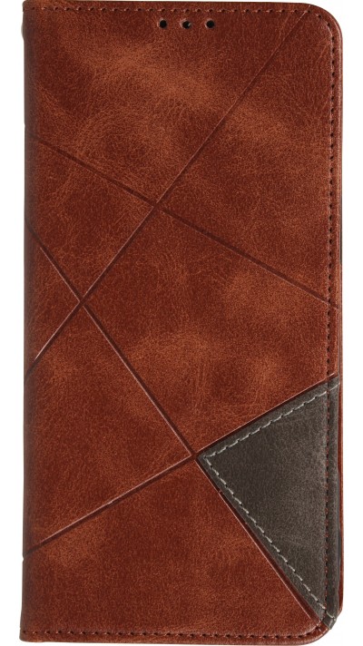 Hülle iPhone Air - Flip Geometrisch dunkel- Braun