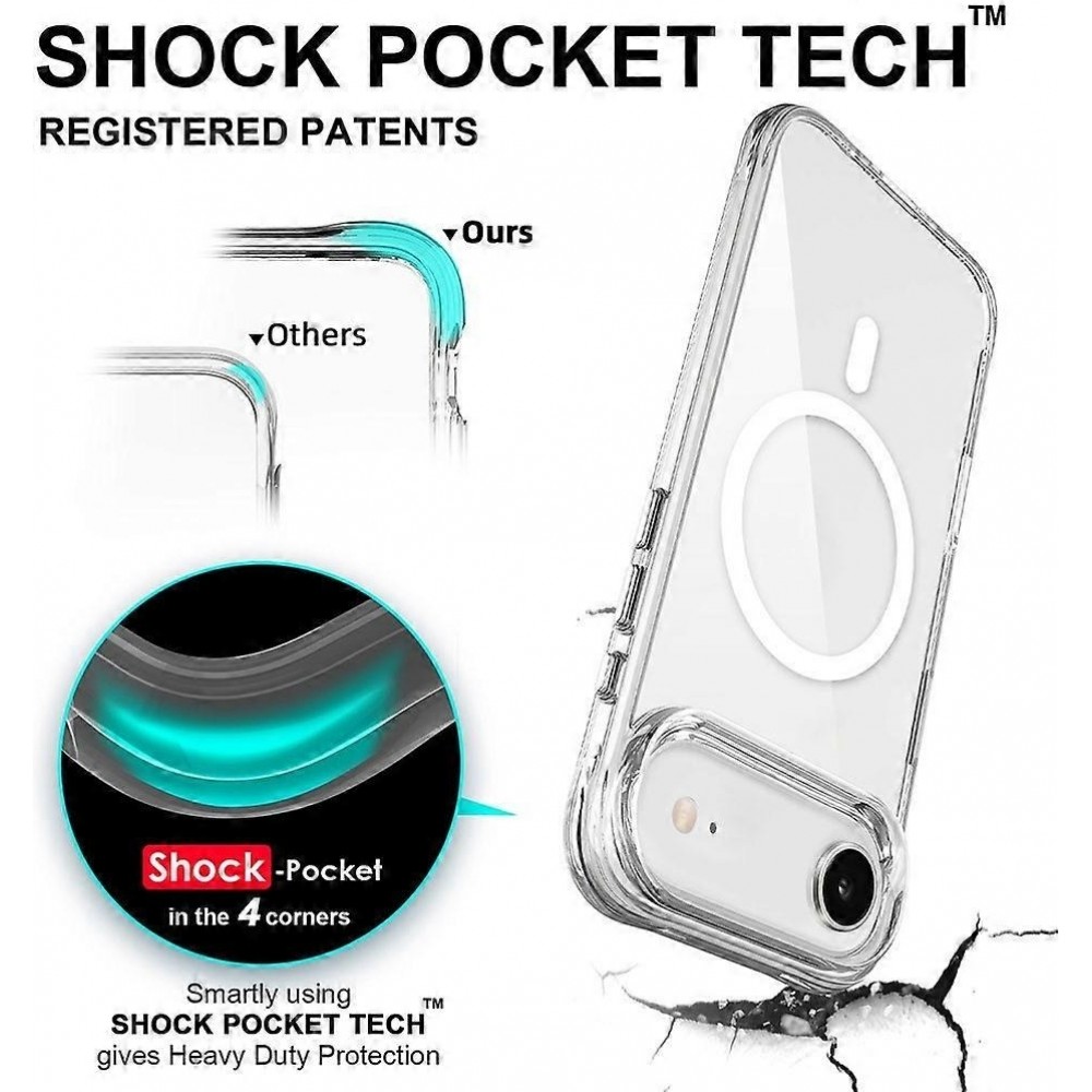 Hülle iPhone 17 Air - MagSafe kompatibel Gummi transparent TPU Silikon