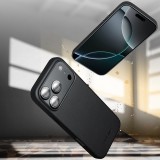 Hülle iPhone 17 Air - Qialino Echtleder (MagSafe kompatibel) - Schwarz