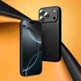 Hülle iPhone 17 Air - Qialino Echtleder (MagSafe kompatibel) - Schwarz