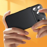 Hülle iPhone 17 Air - Qialino Echtleder (MagSafe kompatibel) - Schwarz
