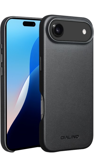 Hülle iPhone Air - Qialino Echtleder (MagSafe kompatibel) - Schwarz