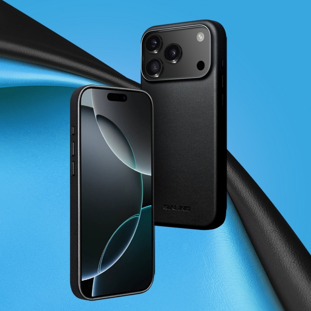 Hülle iPhone Air - Qialino Echtleder (MagSafe kompatibel) - Schwarz