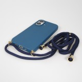 iPhone 17 Case Hülle - Bio Eco-Friendly Vegan mit Handykette Necklace blau
