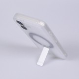 iPhone 17 Case H&uuml;lle - Halbtransparentes Mesh-Design MagSafe-kompatibel mit Standfu&szlig; & Silikonrahmen - Transparent