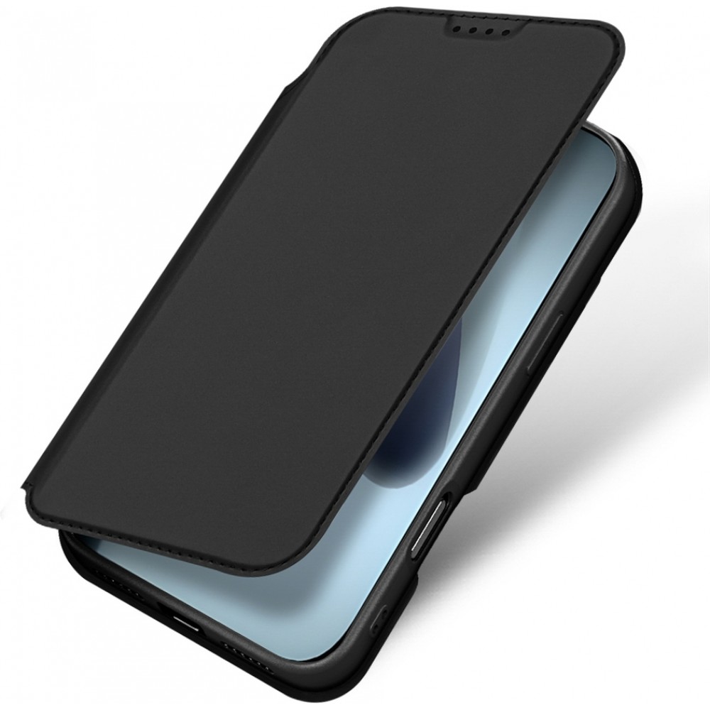 iPhone 17 Case Hülle - Dux Ducis Skin Pro - Flexibles PU & TPU Kunstleder Etui mit Klappe und Kartenfächern - Schwarz