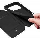 iPhone 17 Case Hülle - Dux Ducis Skin Pro - Flexibles PU & TPU Kunstleder Etui mit Klappe und Kartenfächern - Schwarz