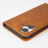 Hülle iPhone 17 - Flip Geometrisch - Hellbraun
