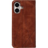 Hülle iPhone 17 - Flip Geometrisch dunkel- Braun