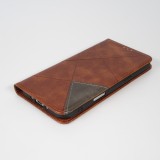 Hülle iPhone 17 - Flip Geometrisch dunkel- Braun