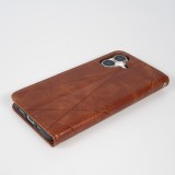 Hülle iPhone 17 - Flip Geometrisch dunkel- Braun