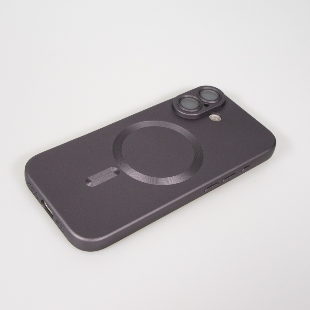 iPhone 17 Case Hülle - Gummi weich mit Kameraschutzglas MagSafe - Dunkelgrau