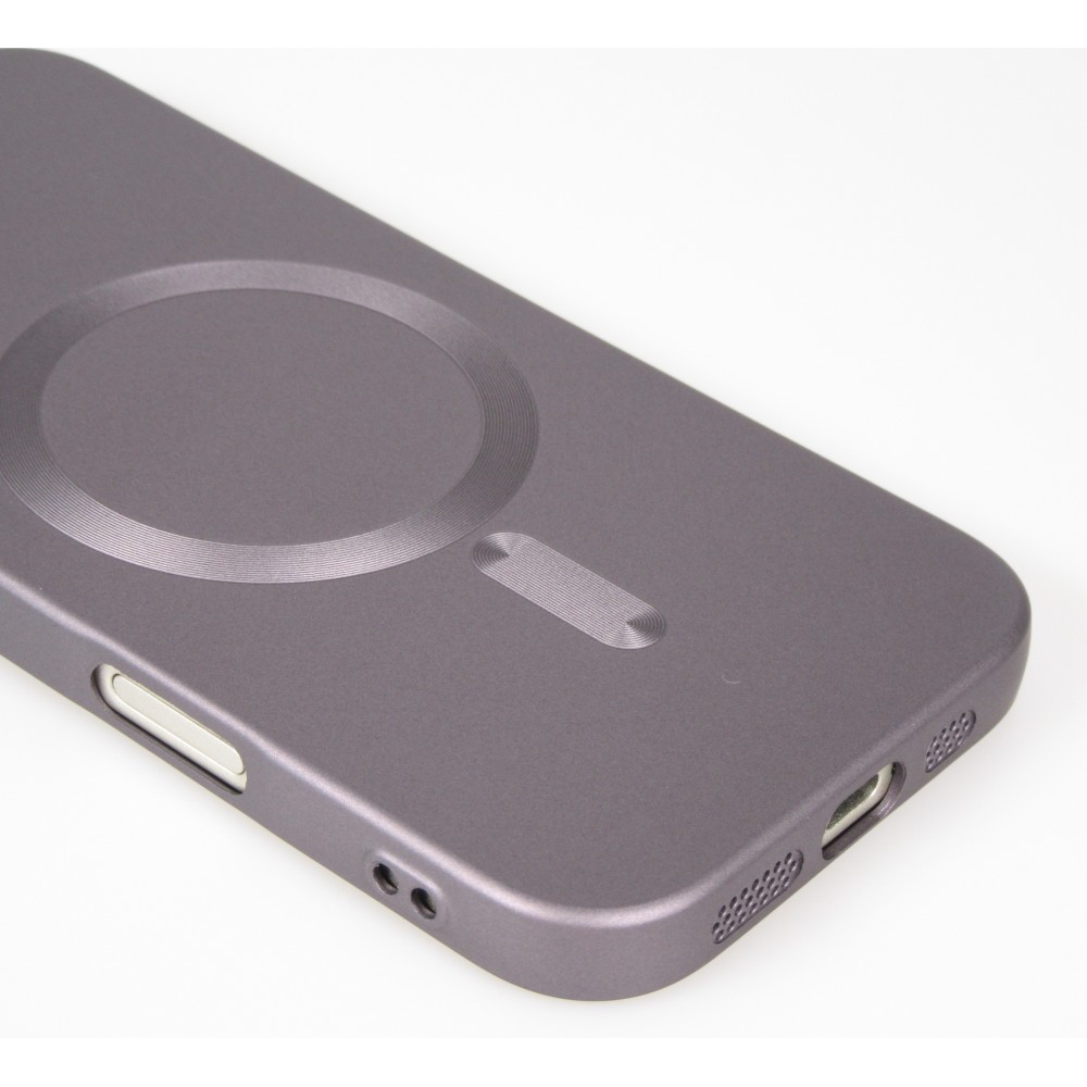 iPhone 17 Case Hülle - Gummi weich mit Kameraschutzglas MagSafe - Dunkelgrau