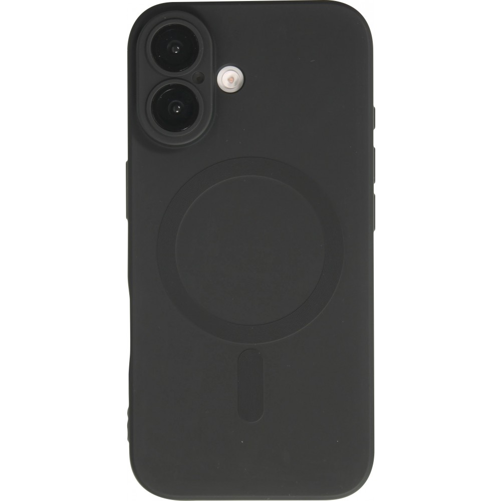 iPhone 17 Case Hülle - Gummi weich mit Kameraschutzglas MagSafe - Schwarz