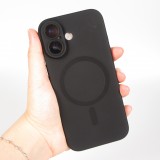 iPhone 17 Case Hülle - Gummi weich mit Kameraschutzglas MagSafe - Schwarz