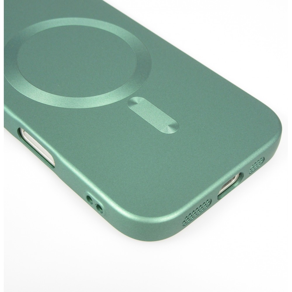 iPhone 17 Case Hülle - Gummi weich mit Kameraschutzglas MagSafe - Grün