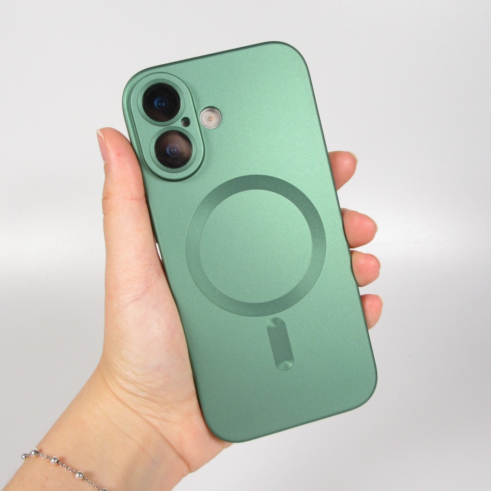 iPhone 17 Case Hülle - Gummi weich mit Kameraschutzglas MagSafe - Grün
