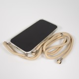 Hülle iPhone 17 - Gummi transparent mit Seil beige