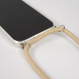 Hülle iPhone 17 - Gummi transparent mit Seil beige