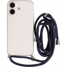 Hülle iPhone 17 - Gummi transparent mit Seil blau