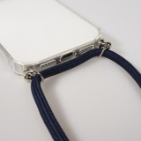 Hülle iPhone 17 - Gummi transparent mit Seil blau