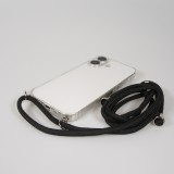 Hülle iPhone 17 - Gummi transparent mit Seil - Schwarz