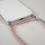 Hülle iPhone 17 - Gummi transparent mit Seil rosa - Gold