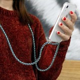 Hülle iPhone 17 - Gummi transparent mit Seil - Rot