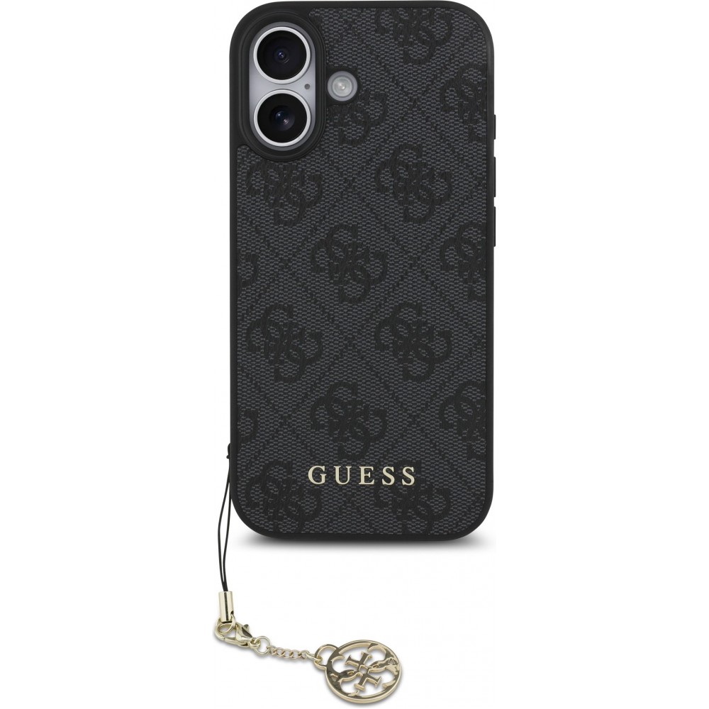 iPhone 17 Case Hülle - Guess 4G Charm Elegante Schutzhülle Raffiniertes Design Trendaccessoire - Grau