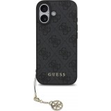 iPhone 17 Case Hülle - Guess 4G Charm Elegante Schutzhülle Raffiniertes Design Trendaccessoire - Grau