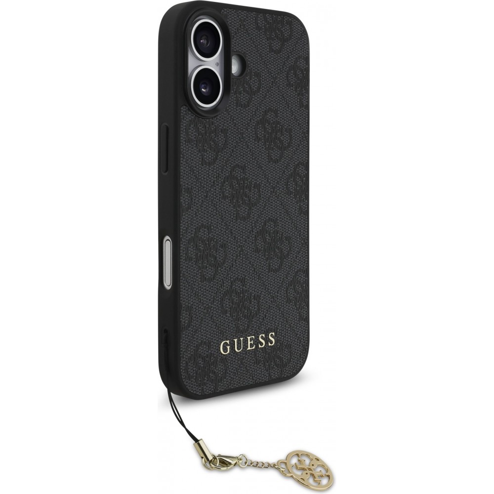 iPhone 17 Case Hülle - Guess 4G Charm Elegante Schutzhülle Raffiniertes Design Trendaccessoire - Grau