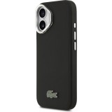 iPhone 17 Case Hülle - Lacoste Iconique Petit Piqué MagSafe Metallhalter für Kamera - Schwarz