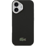 iPhone 17 Case Hülle - Lacoste Iconique Petit Piqué MagSafe Metallhalter für Kamera - Schwarz