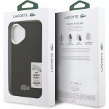 iPhone 17 Case Hülle - Lacoste Iconique Petit Piqué MagSafe Metallhalter für Kamera - Schwarz